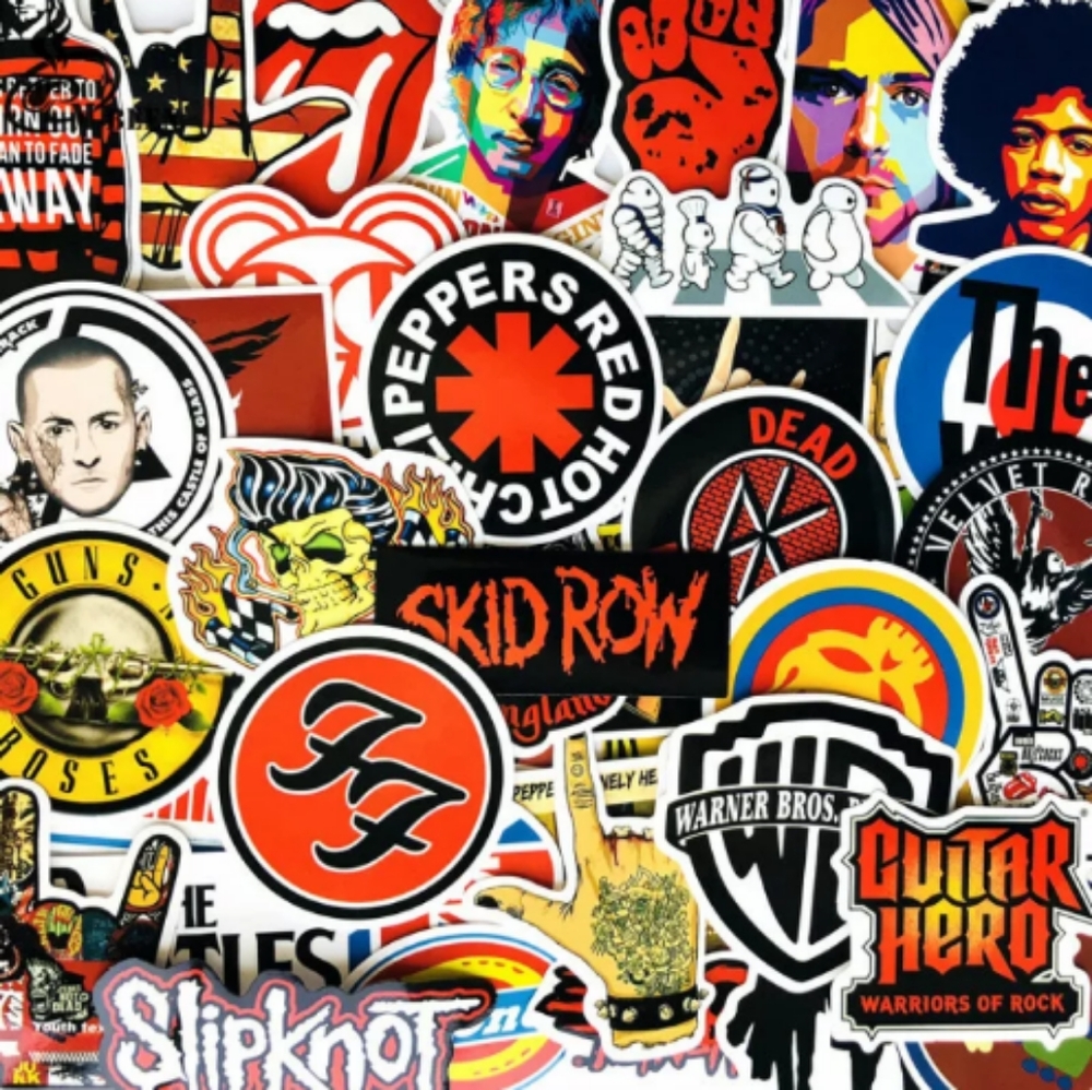 Rock and Roll band 100 pack of stickers